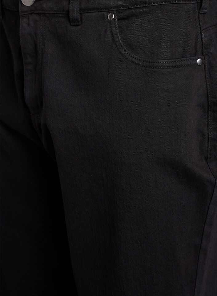 Losse jeans met gekorte lengte, Black Washed, Packshot