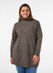 Losse gebreide trui met coltrui, Bruin, Model image number 0