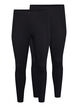 2-pack katoenen leggings, Zwart, Packshot image number 0