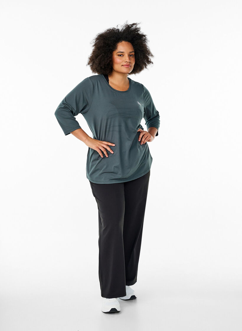 Training blouse met 3/4 mouwen, Grijs, Model image number 1