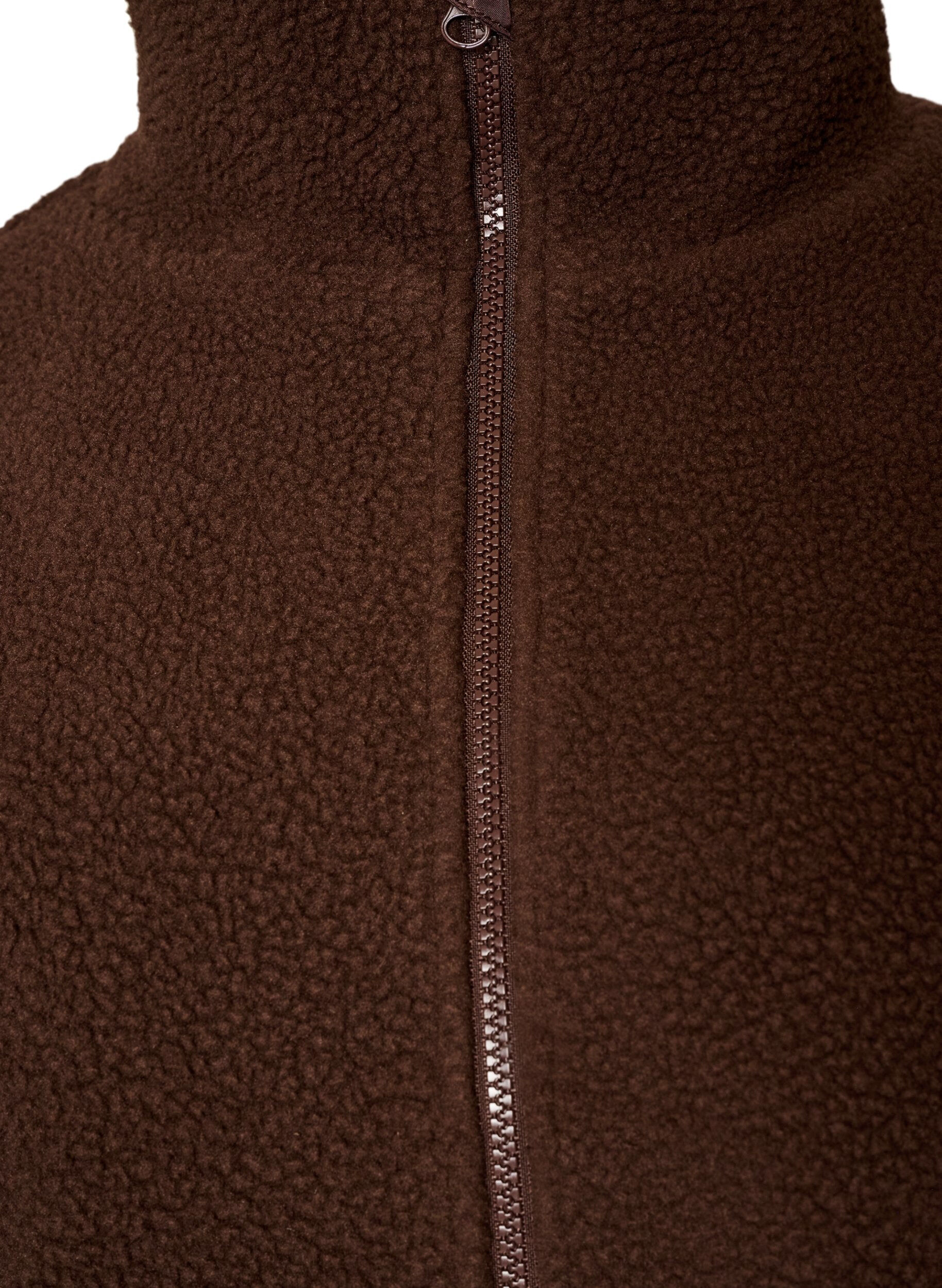 ZizziTeddyjas met broderie anglaise rand en hoge kraag, Bruin, Packshot image number 2