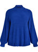 Geribde trui met pofmouwen en knopen, Blauw, Packshot image number 0