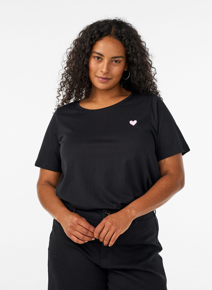 T-shirt met print, Zwart, Model image number 0