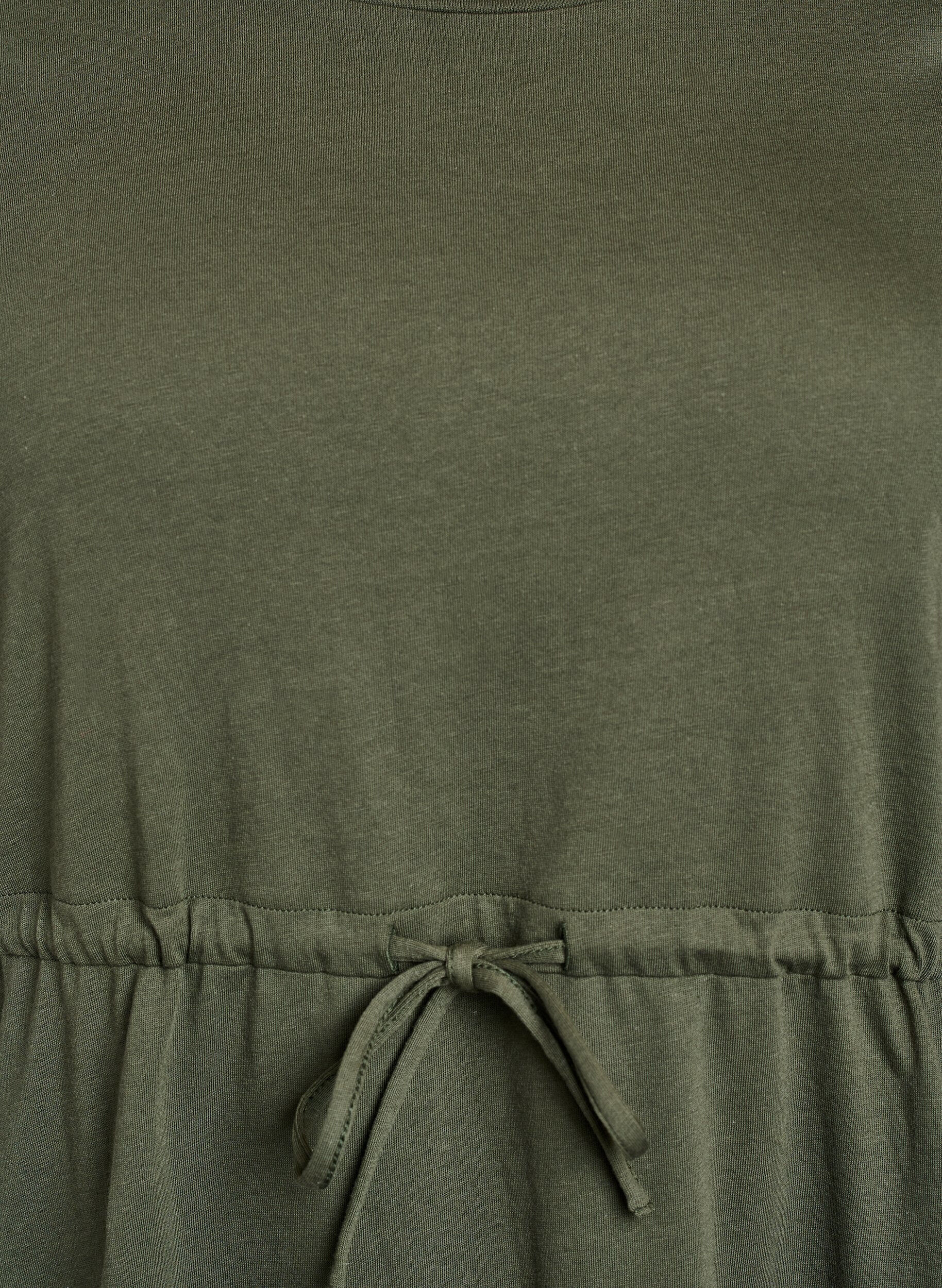 ZizziFLASH - Korte T-shirtjurk met strikceintuur, Groen, Packshot image number 2