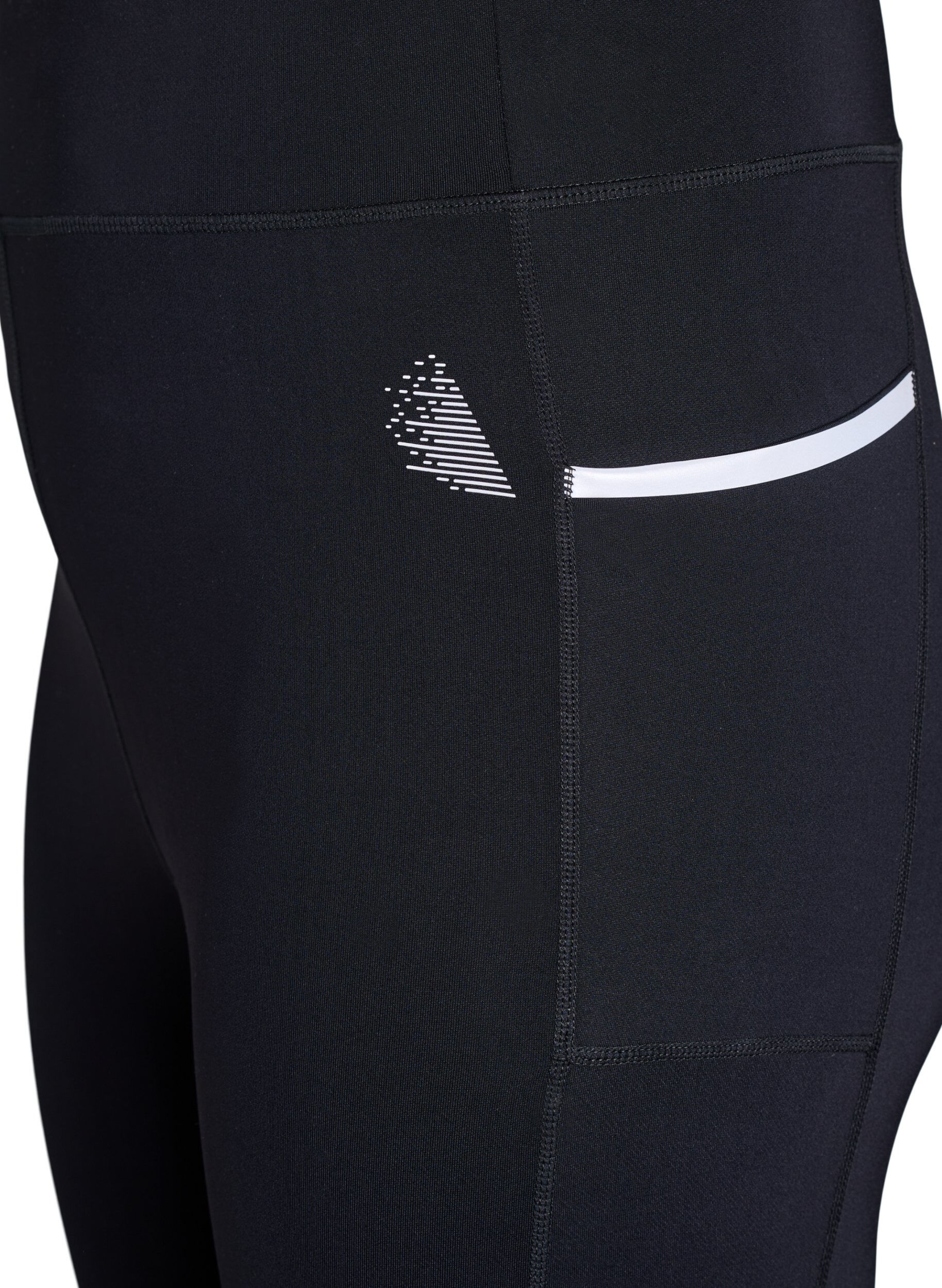 ZizziRunning tights met lichte compressie en zijzakken, Zwart, Packshot image number 2