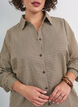 Shirt met klein ruitpatroon en strasstenen, Bruin, Model image number 3