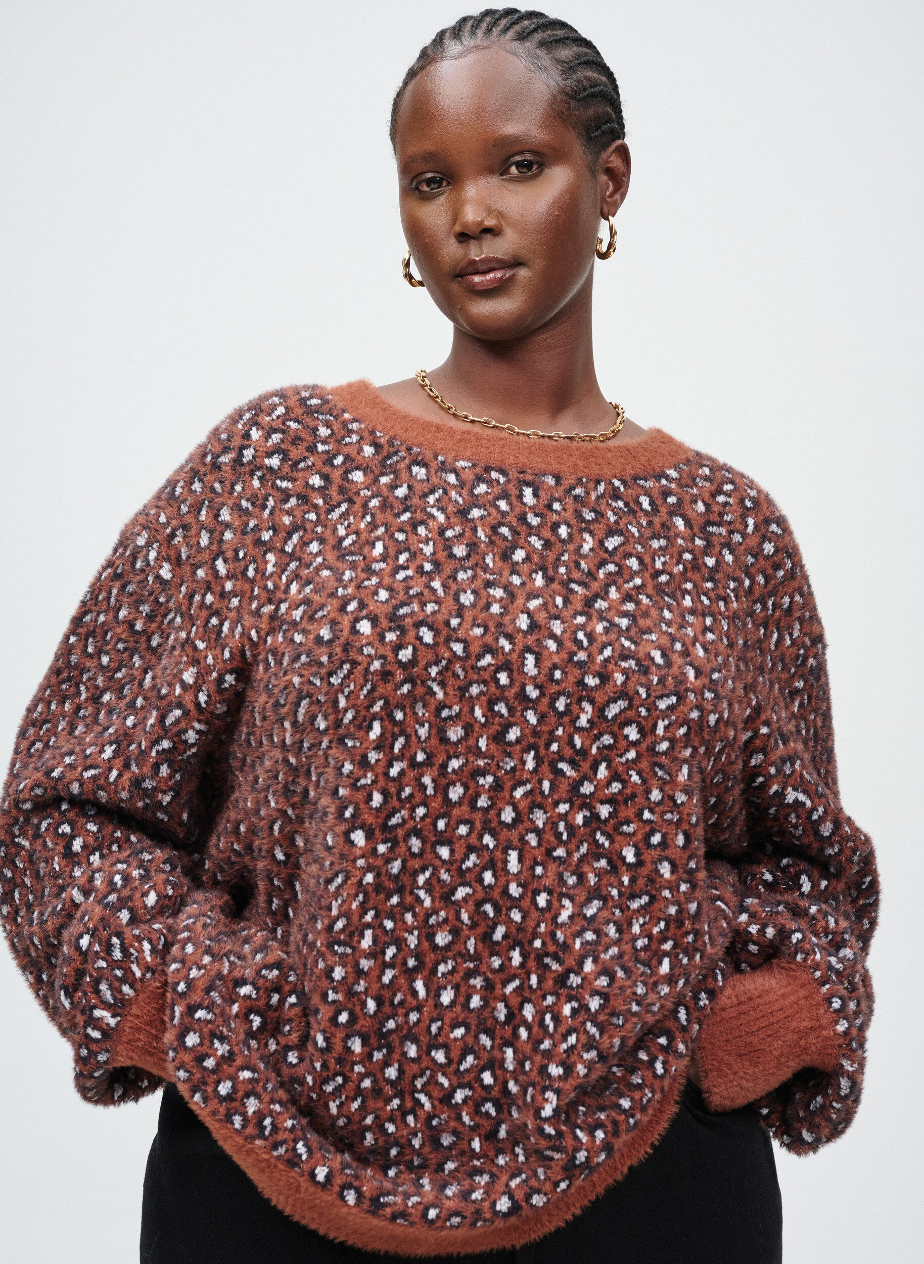 ZizziBreisel met dierenprint en zachte afwerking, Rood, Image image number 0