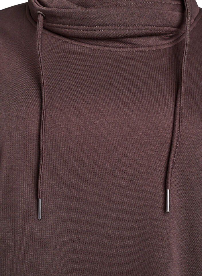 FLASH - Sweatshirt met hoge kraag en zakken, Bruin, Packshot image number 2