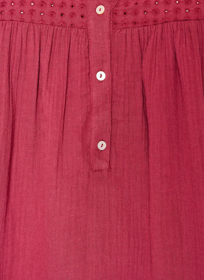 Blouse in katoenen mousseline met broderie anglaise, Rood, Packshot image number 2