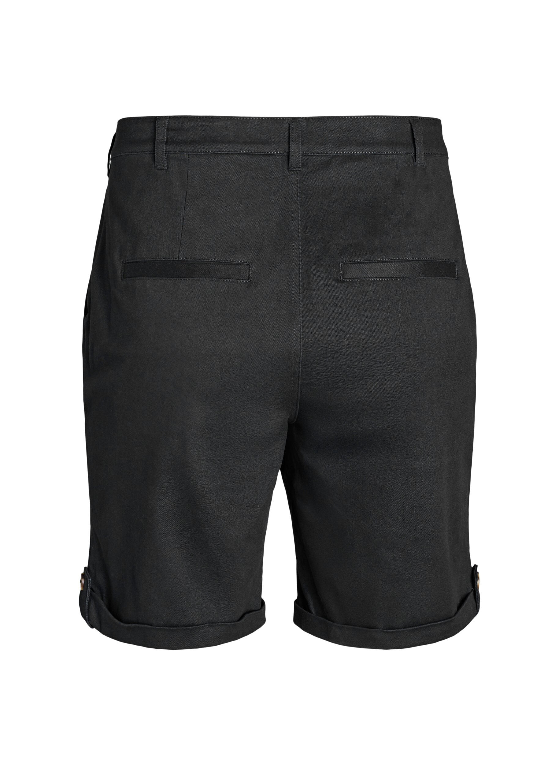 ZizziChino shorts met zakken, Zwart, Packshot image number 1
