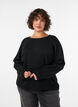 Jumper met ronde hals en losse pasvorm, Zwart, Model image number 0