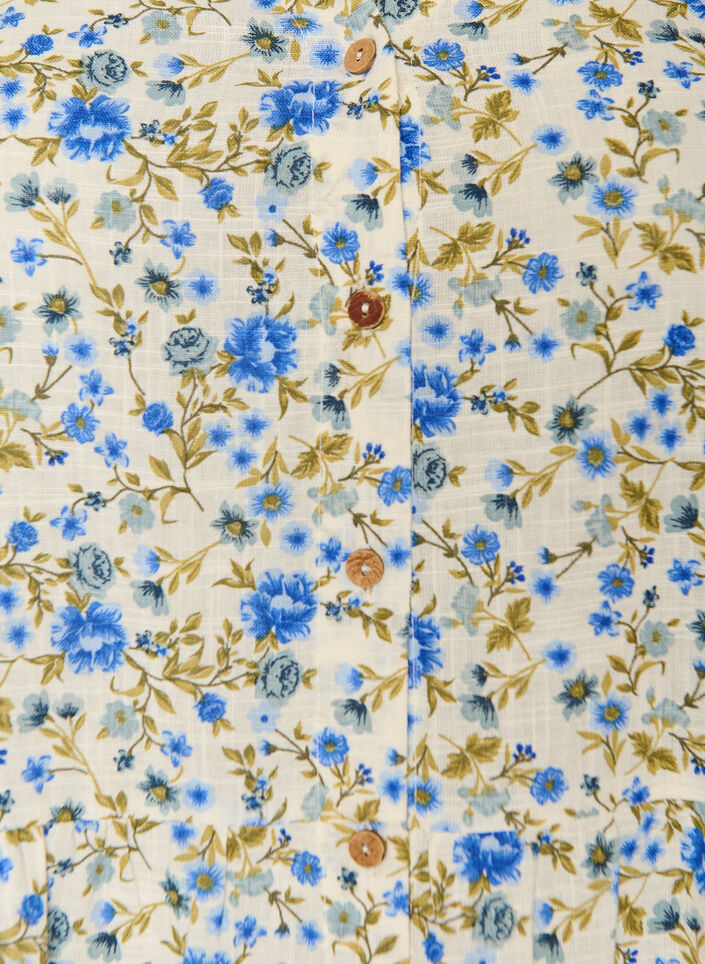 Katoenen midi jurk met bloemenprint, Blauw, Packshot image number 2