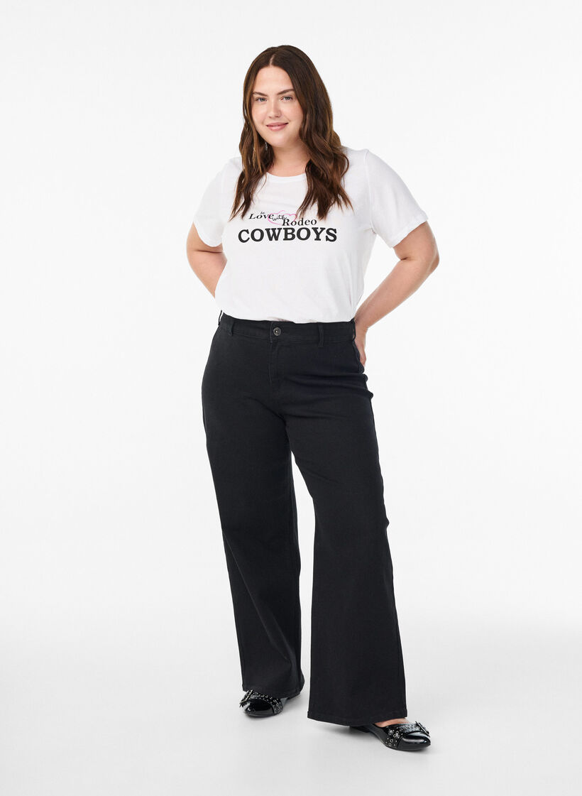 T-shirt met print, Wit, Model image number 1