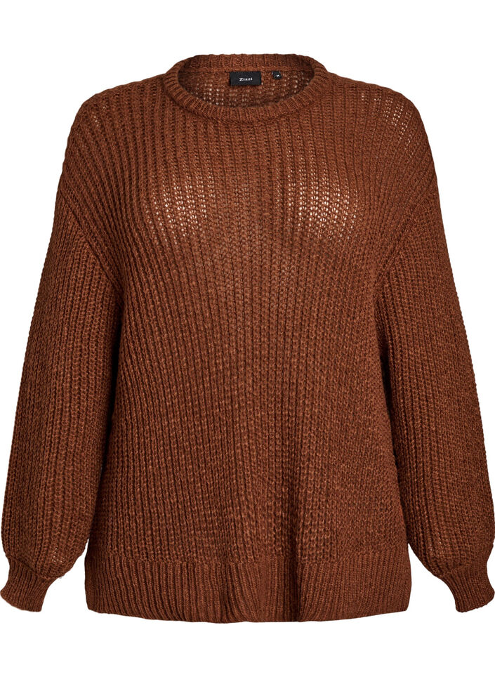 Gebreide blouse met franjes aan de achterkant, Tiramisu, Packshot