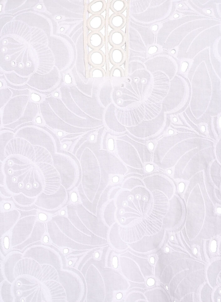 Blouse van katoen met lange mouwen en broderie anglaise, Wit, Packshot image number 2