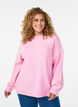 Jumper met decoratieve stiksels, Roze, Model image number 0