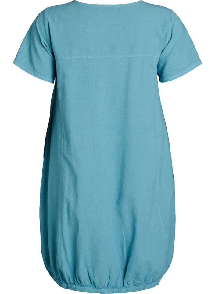 Katoenen jurk met korte mouwen, Blauw, Packshot image number 1