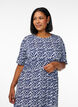 Jersey midi jurk met strikriem in de taille, Blauw, Model image number 2