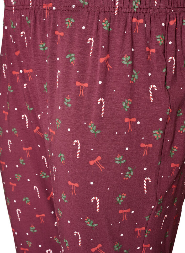Bedrukte pyjamabroek, Donker Bordeaux, Packshot image number 2
