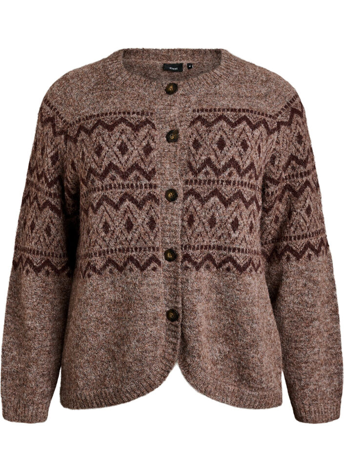 Vest met jacquardpatroon, Bruin, Packshot