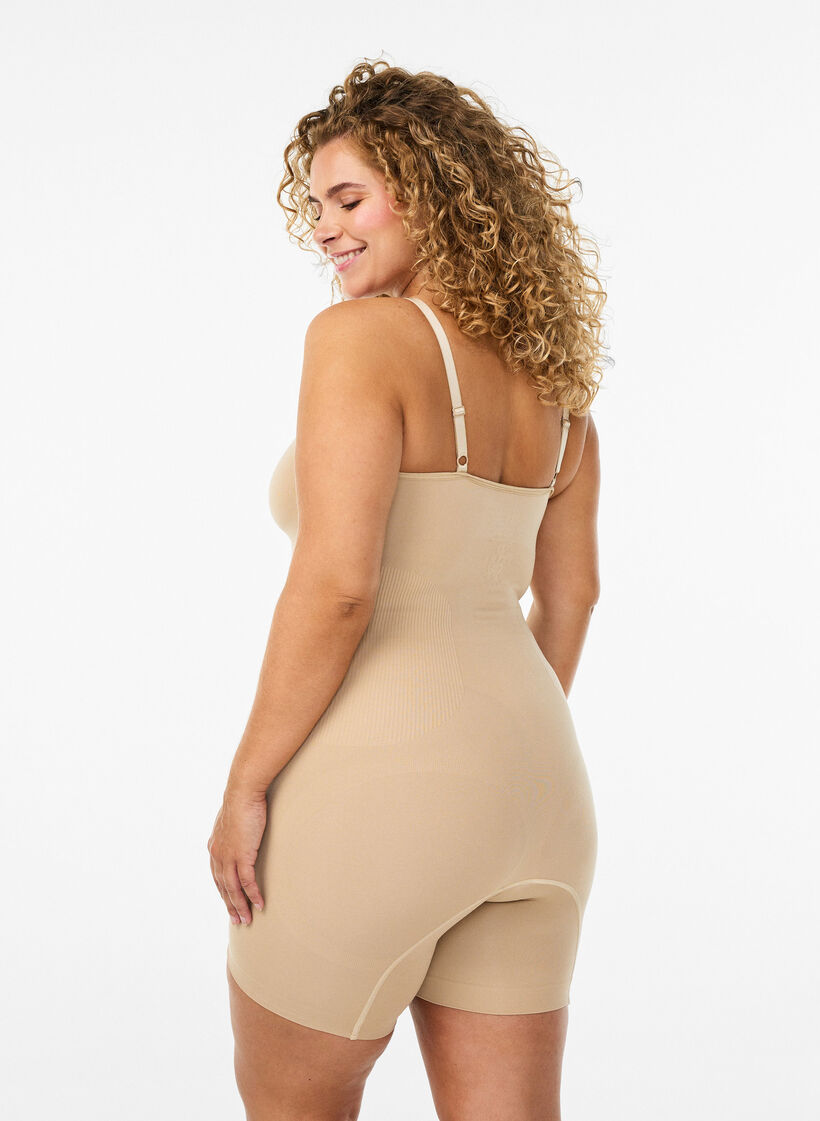 Shapewear body met opening aan de onderkant, Beige, Model image number 1