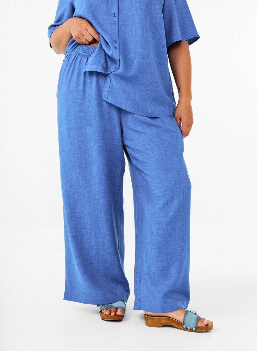 Losse broek met elastische tailleband en zakken, Riverside, Model