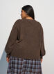 Breisel blouse met knoopdetail, Bruin, Model image number 2
