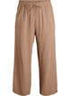 High-waist katoenen mousseline broek met losse pijpen, Bruin, Packshot image number 0