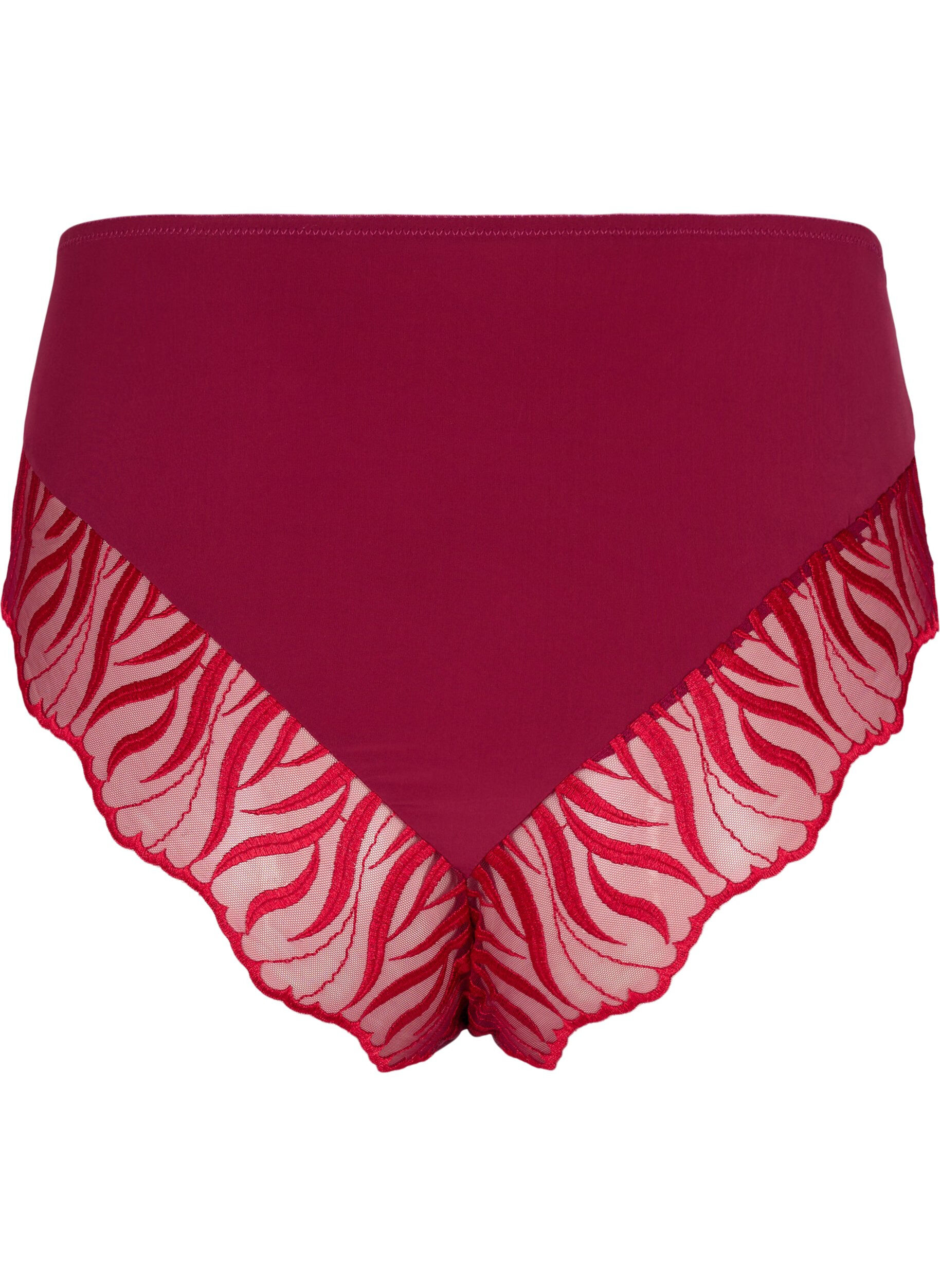 ZizziTai slip met borduursel en normale taille, Rood, Packshot image number 1