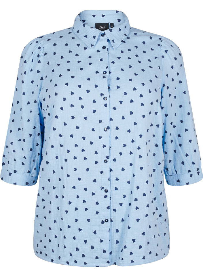 Shirtblouse met 3/4 mouwen, D.R.Blue N.A.Hearts, Packshot