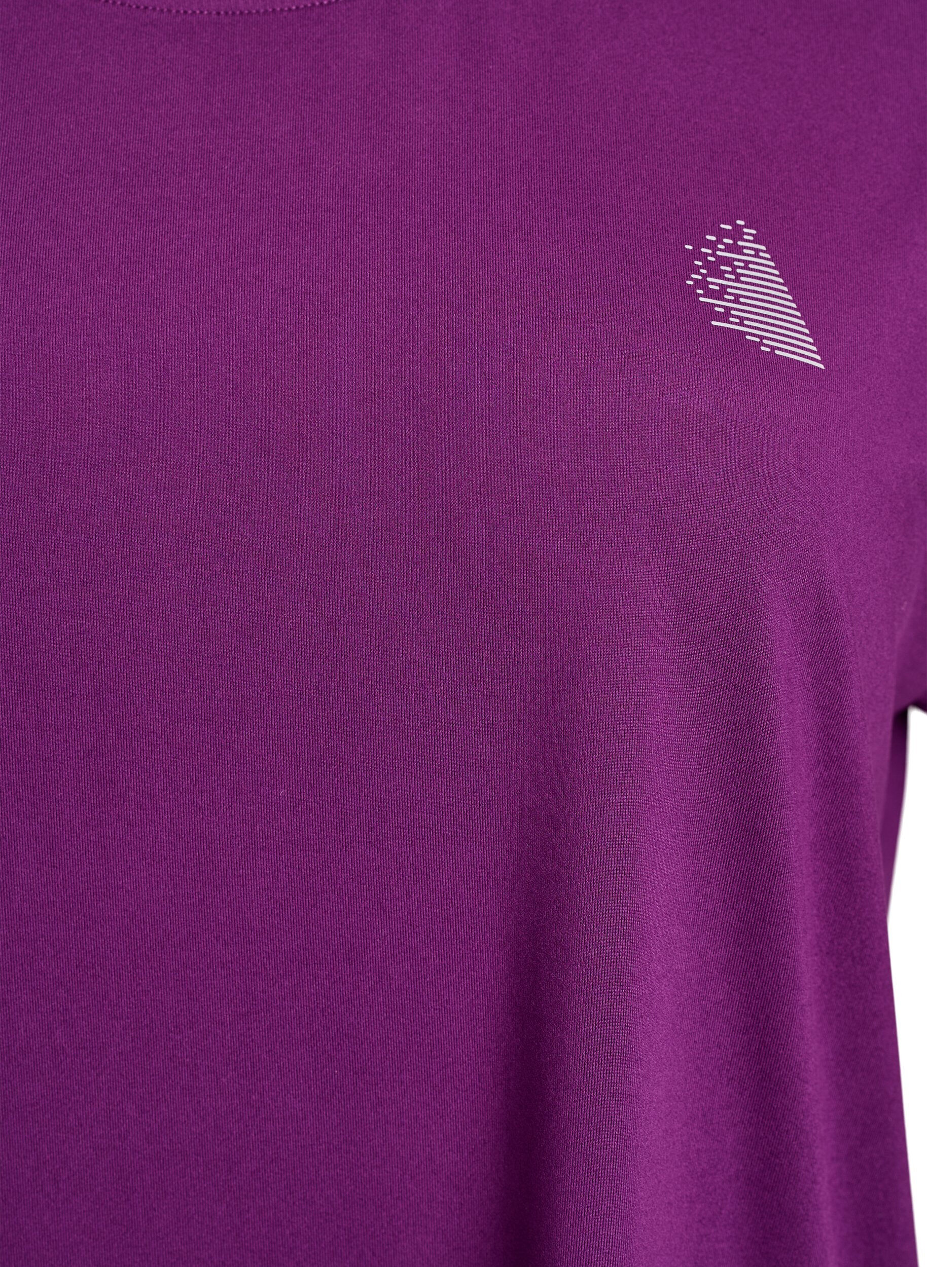 Zizzi T-shirt de sport couleur unie, Violet, Packshot image number 2