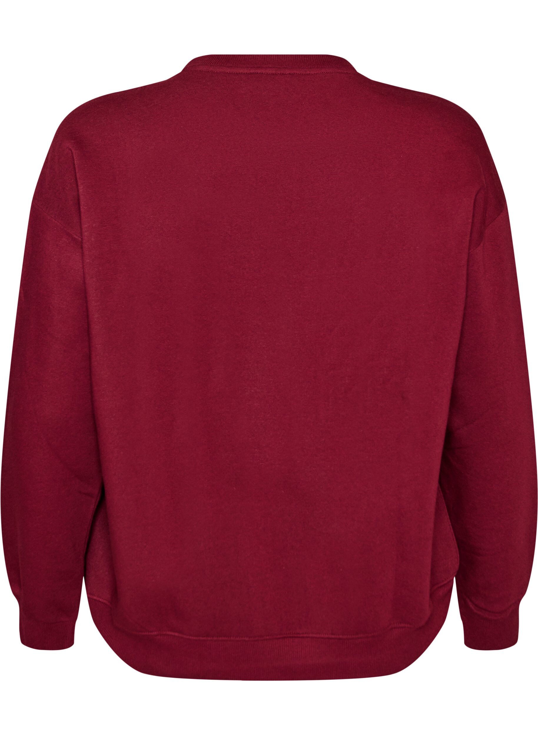 ZizziSweatshirt met tekstprint, Rood, Packshot image number 1