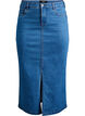 Halflange denimrok met een voorsplit, Blauw, Packshot image number 0