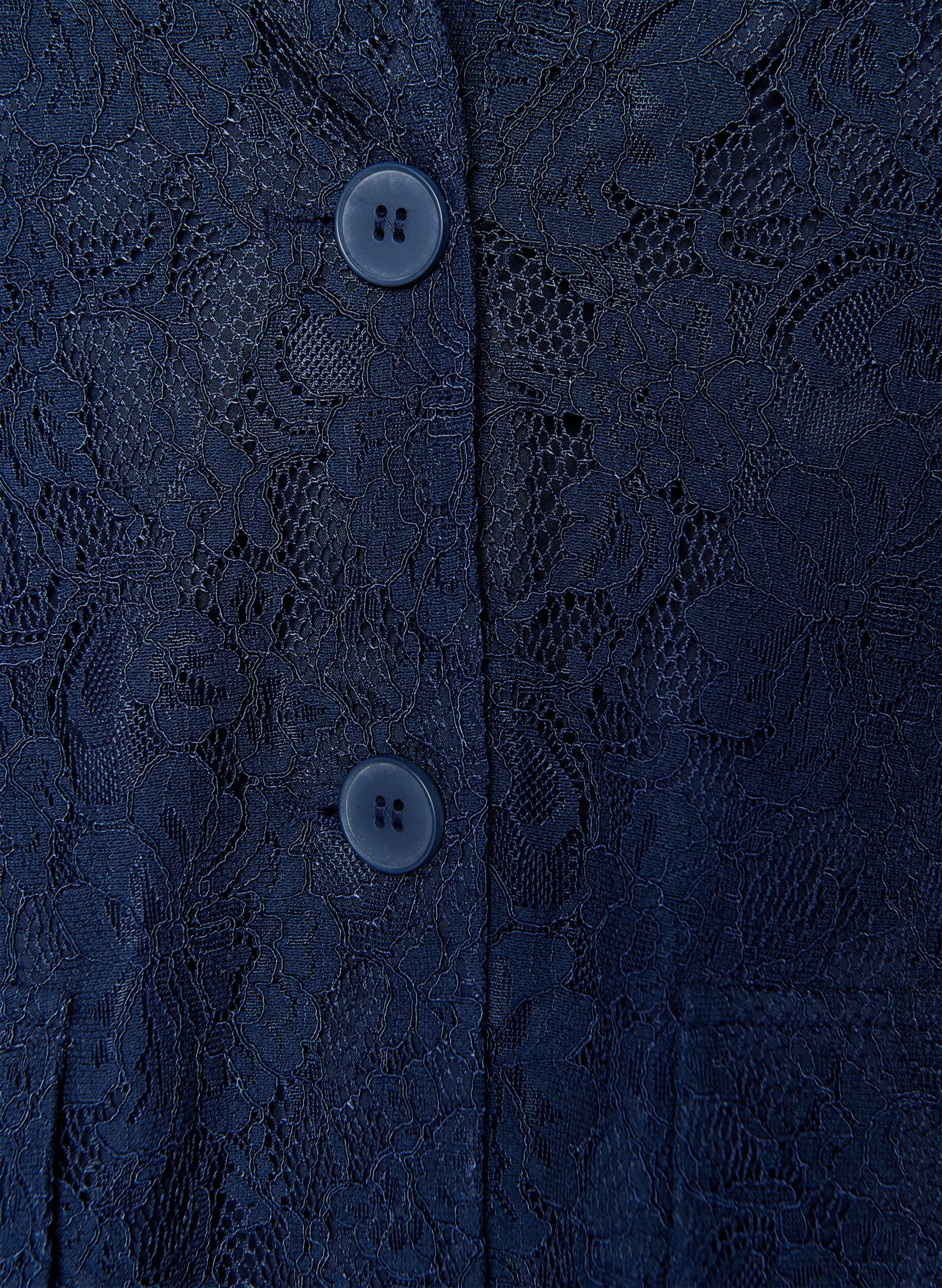 Zizzi Blazer en dentelle avec fermeture &agrave; boutons, Bleu, Packshot image number 2