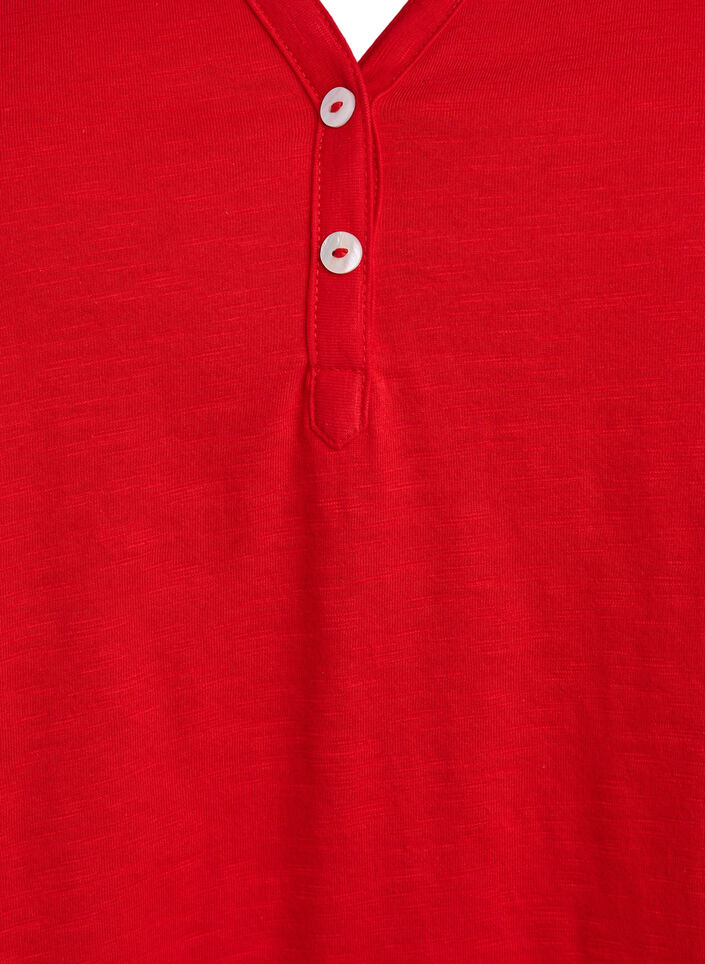 FLASH - T-shirt met knoopdetail, Rood, Packshot image number 2