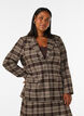 Geruite blazer met zakken en split achteraan, Bruin, Model image number 0