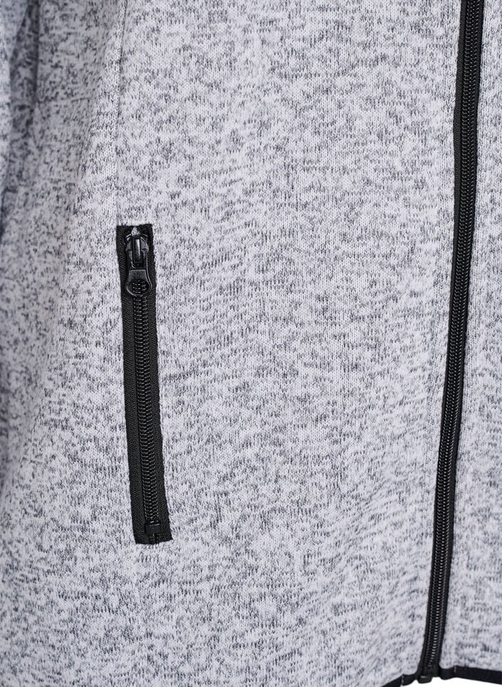 Vest van jersey met hoge kraag en ritssluiting, Light Grey Melange, Packshot