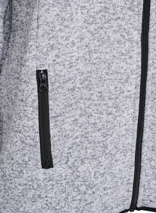 ZizziVest van jersey met hoge kraag en ritssluiting, Grijs, Packshot image number 3