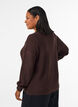Gebreid vest met rits, Bruin, Model image number 2