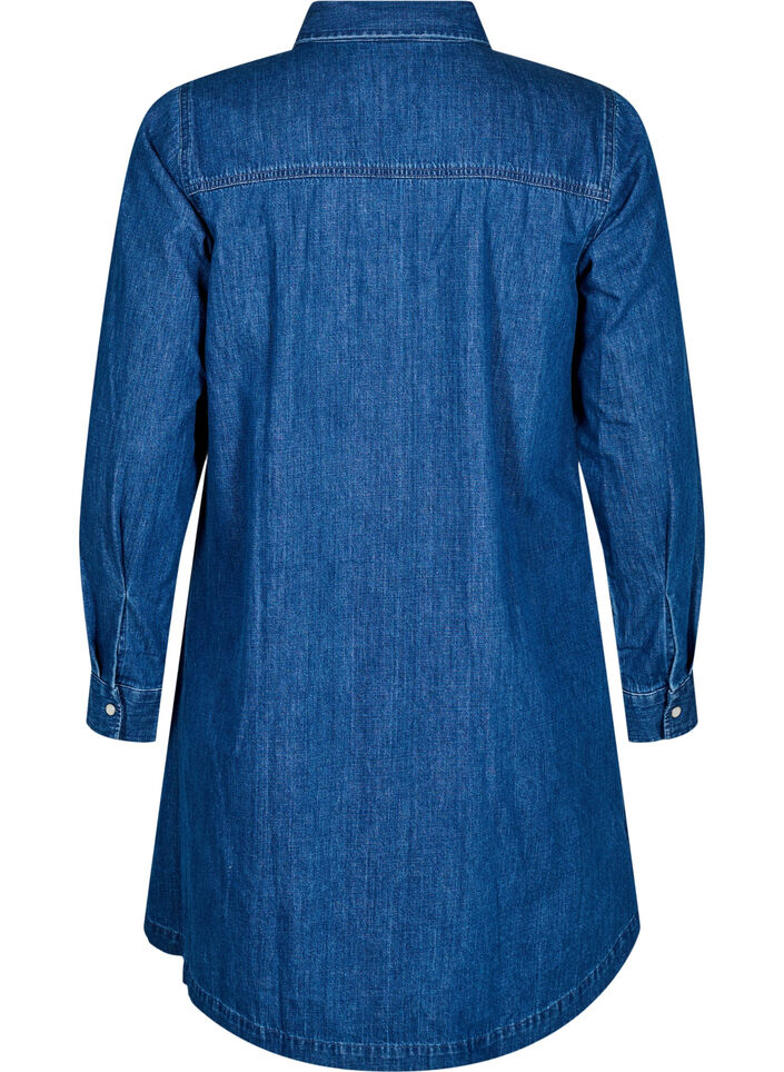 Denim jurk met knopen, Blue Denim, Packshot