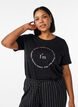 T-shirt met print, Zwart, Model image number 0