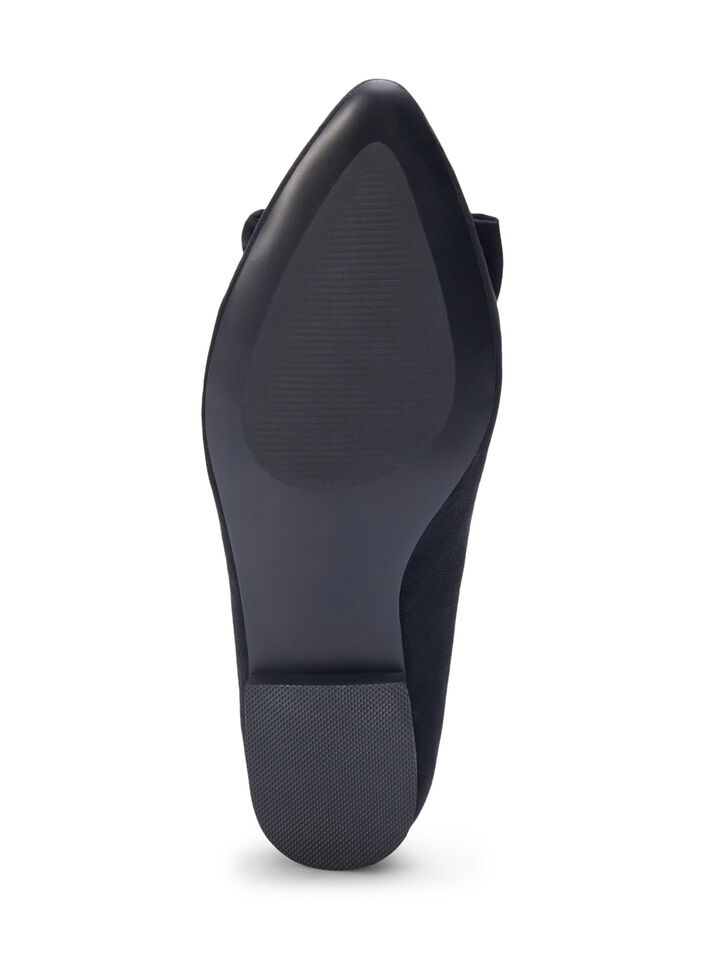 Ballerina met brede pasvorm en strik, Black, Packshot