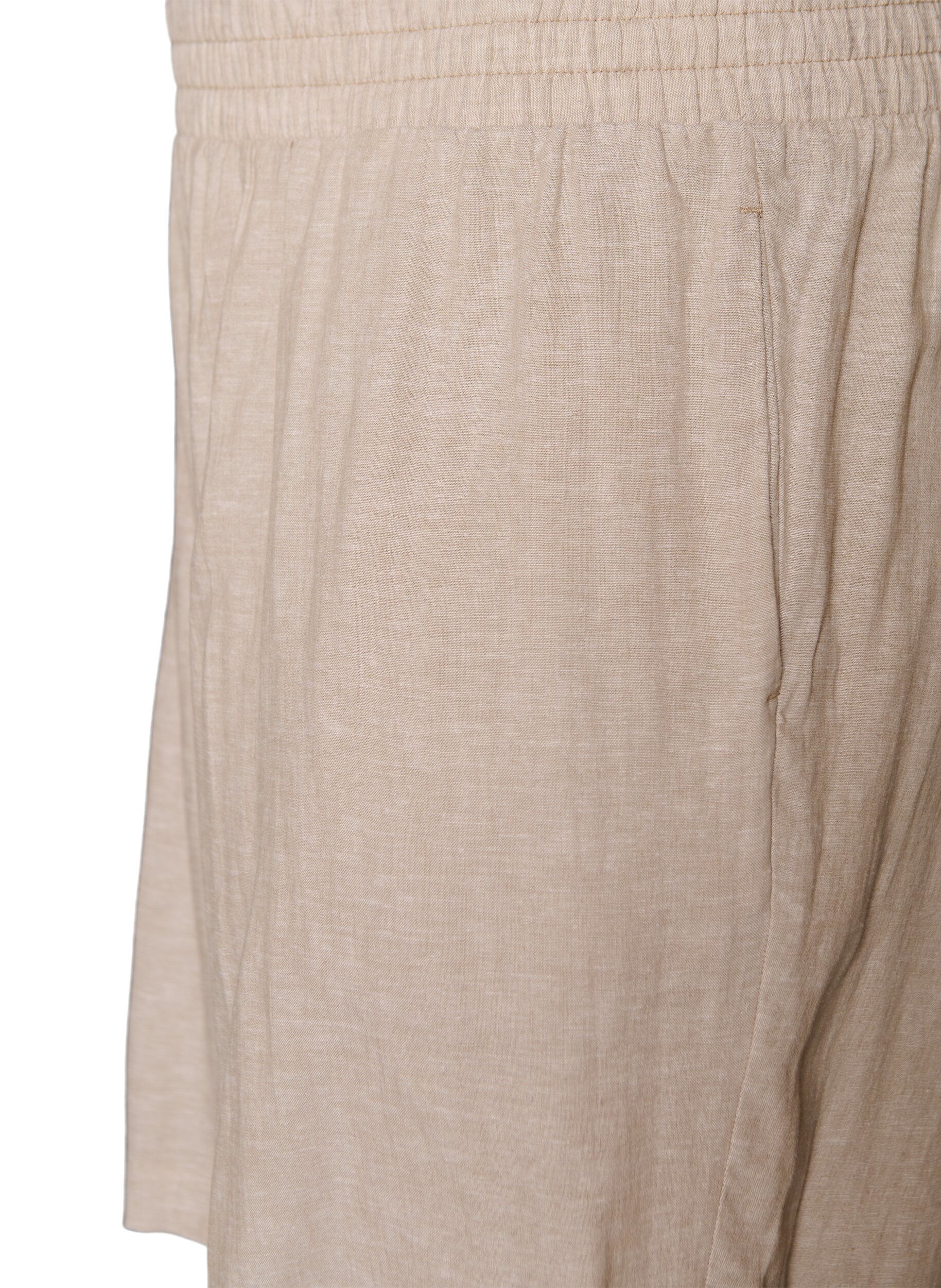 ZizziShorts met hoge taille in linnen en viscose, Beige, Packshot image number 2