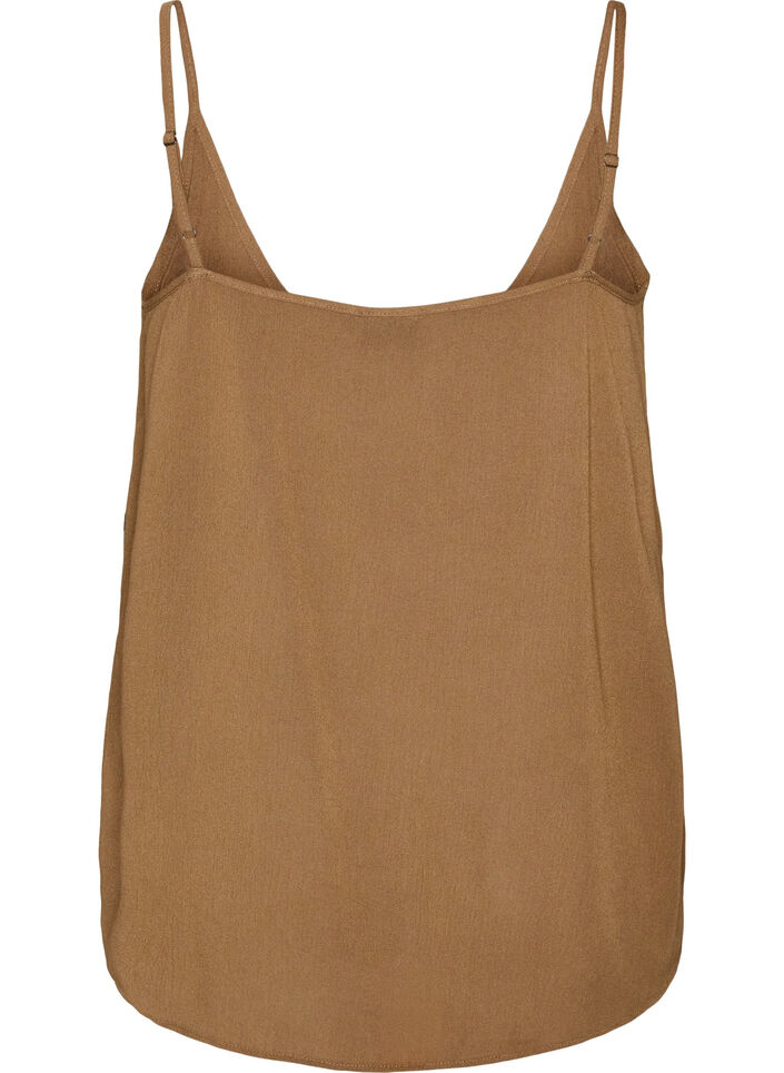 Strap top in viscose, Bruin, Packshot image number 1