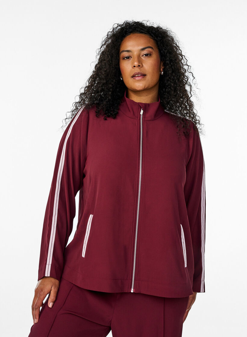 Trackjack met sportieve details en ritssluiting, T. Port Orch Stripe, Model