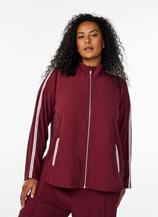 ZizziTrackjack met sportieve details en ritssluiting, T. Port Orch Stripe, Model image number 0