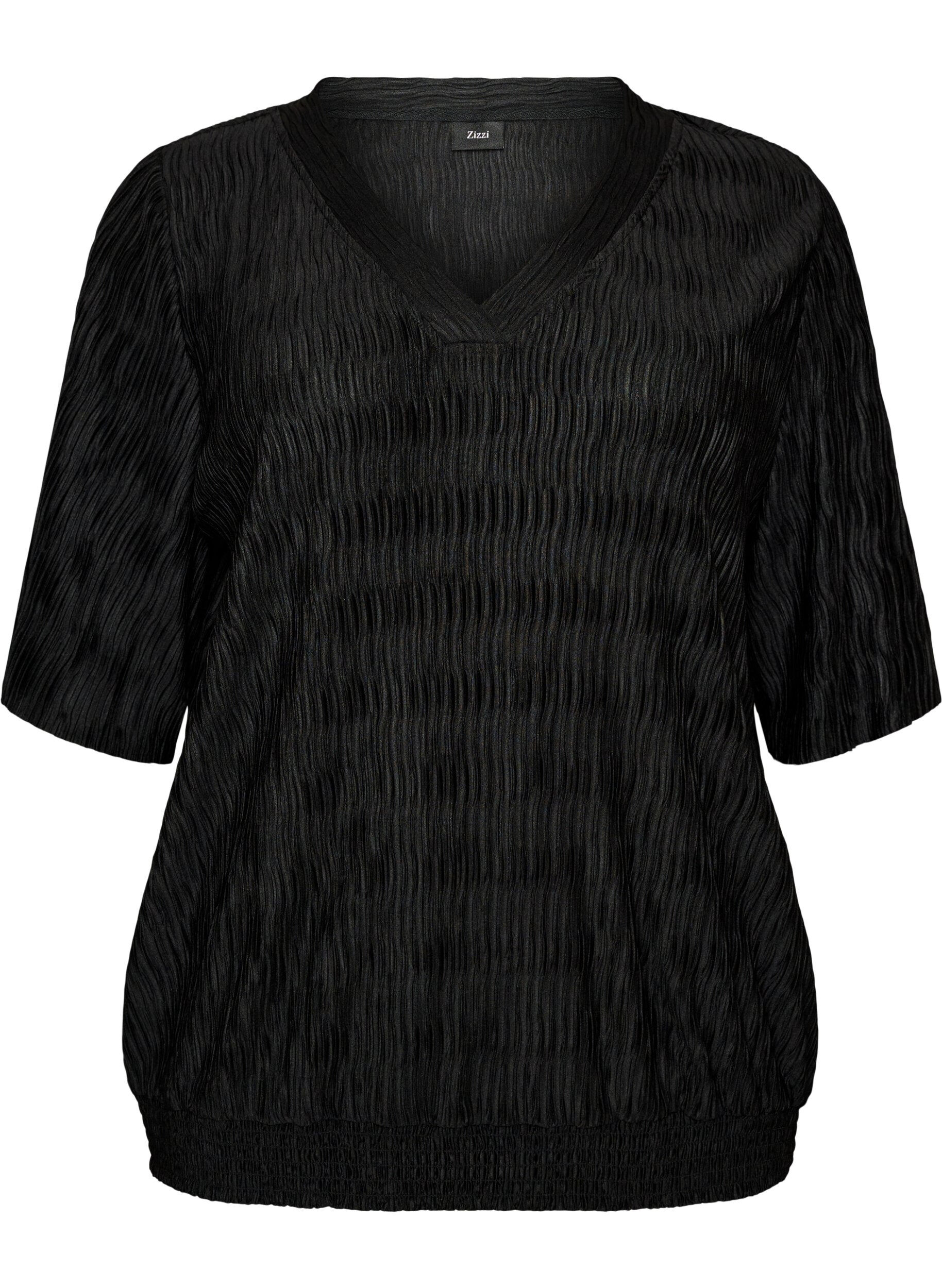 Blouse met golvende structuur en ballonvorm
