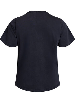 ZizziGewassen T-shirt met bloemvormige pailletten, Grijs, Packshot image number 1