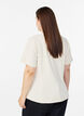 Korte mouwen blouse met figuurnaden, Beige, Model image number 2