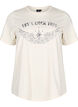 Organisch katoenen T-shirt met print op de voorkant, Vanille, Packshot image number 0